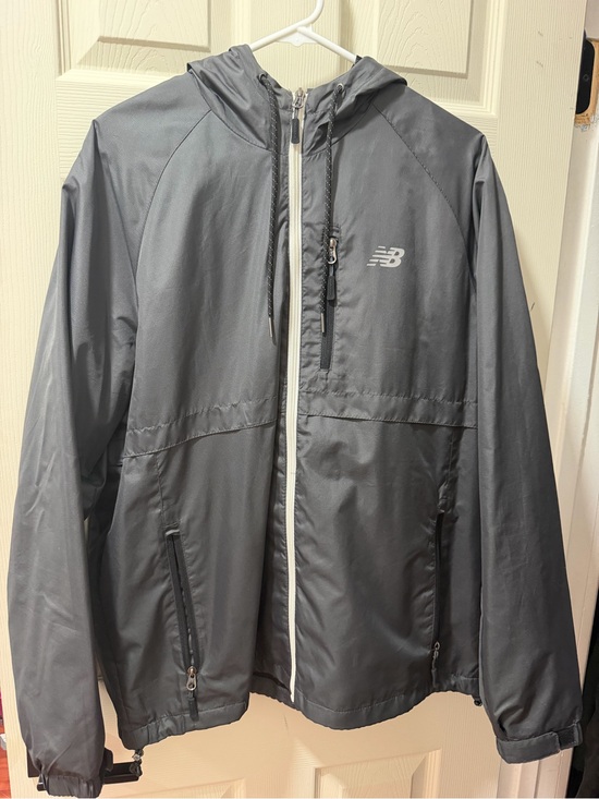 New Balance Other - New Balance Men's Dark Gray Hooded Windbreaker Jacket